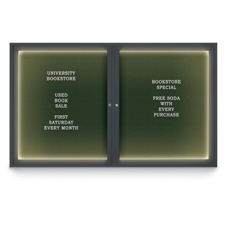 United Visual Products Indoor Enclosed Combo Board, 42"x32", Black Frame/Black Porc & Cinnabar UVCB4232B-BLKPORC-CINNABA